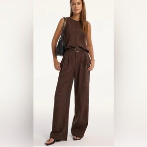 Commense pinstripe sleeveless top and pants set